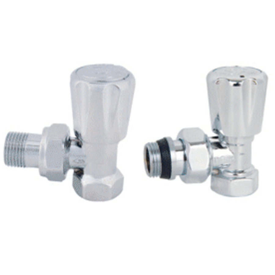 ANGLE RADIATOR VALVE (CHROME PLATED)