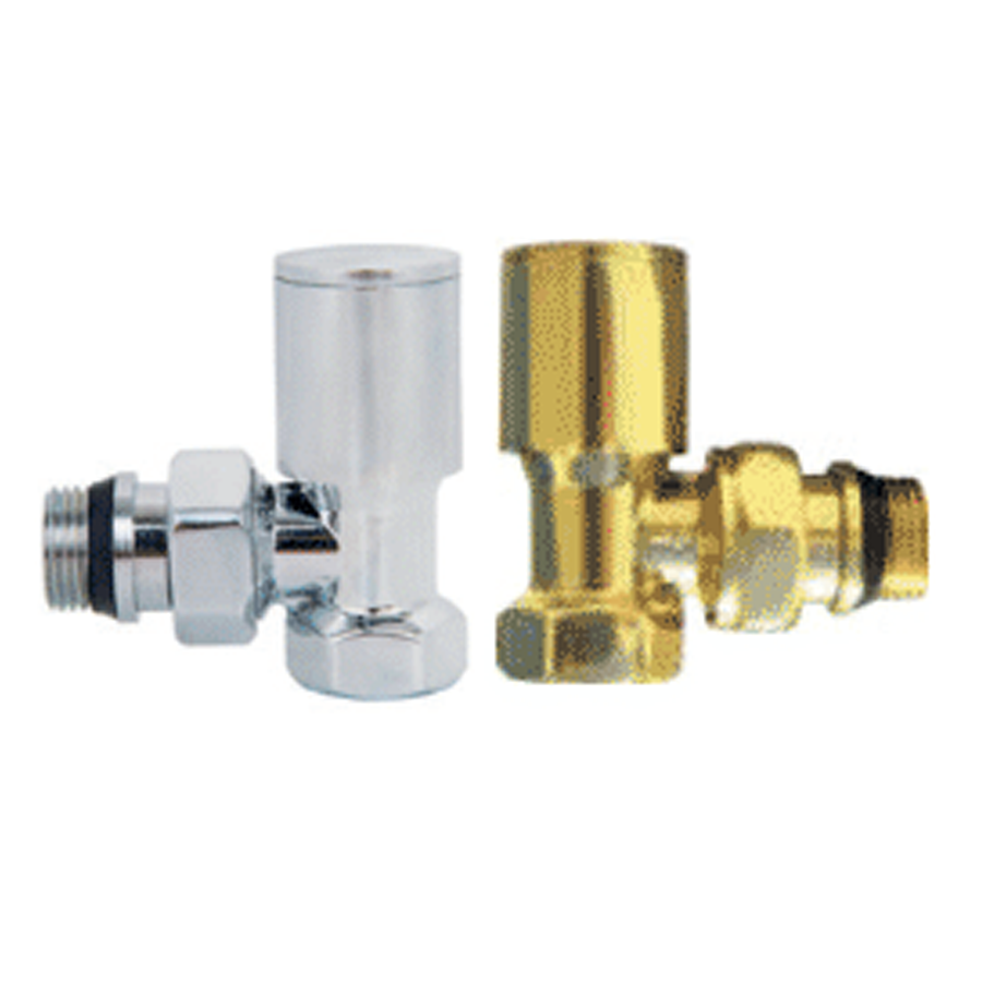 LUX ANGLE RADIATOR VALVE (CHROME - GOLD PLATED)